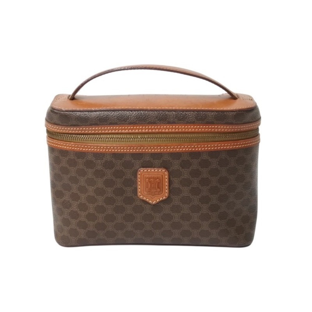CELINE Macadam handbag vanity bag cosmetic pouch brown